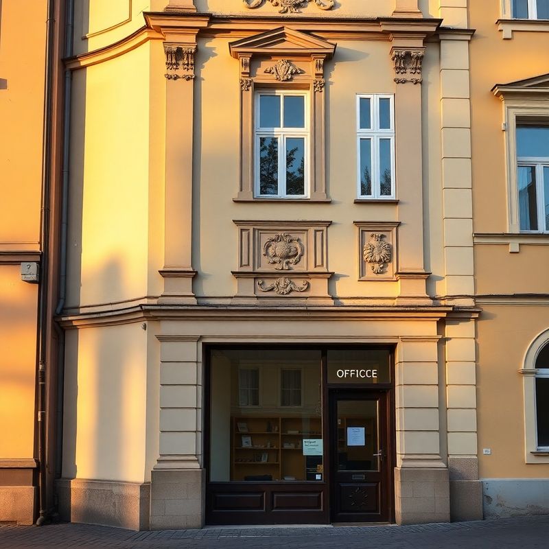 Fasáda historické budovy s kanceláří na náměstí v Českých Budějovicích